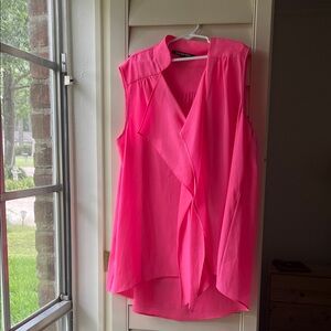 4/$25 SALE NEON PINK Gianni Bini Sleeveless High Low Blouse Size Small